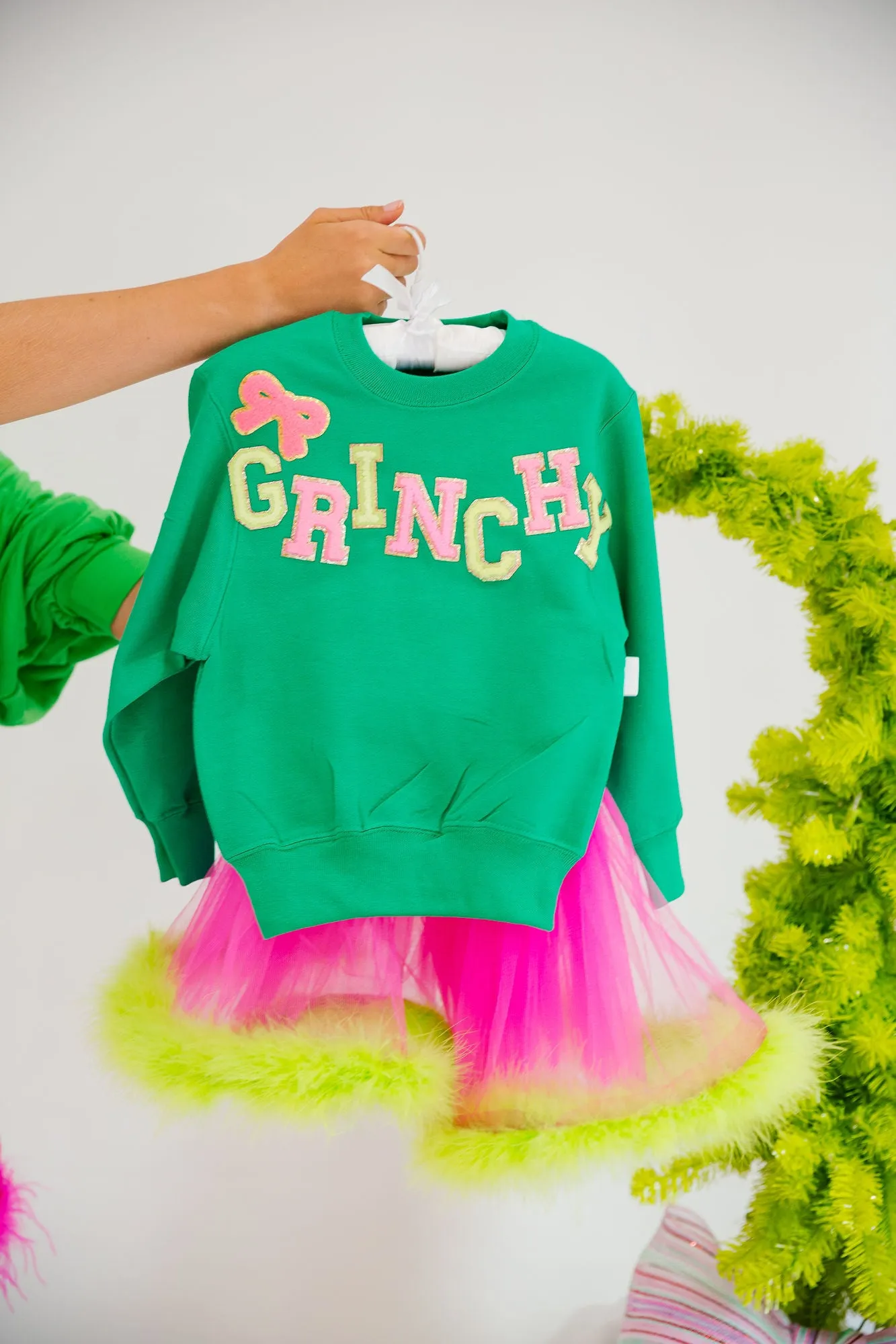 MINI KIDS GRINCHY GREEN PULLOVER