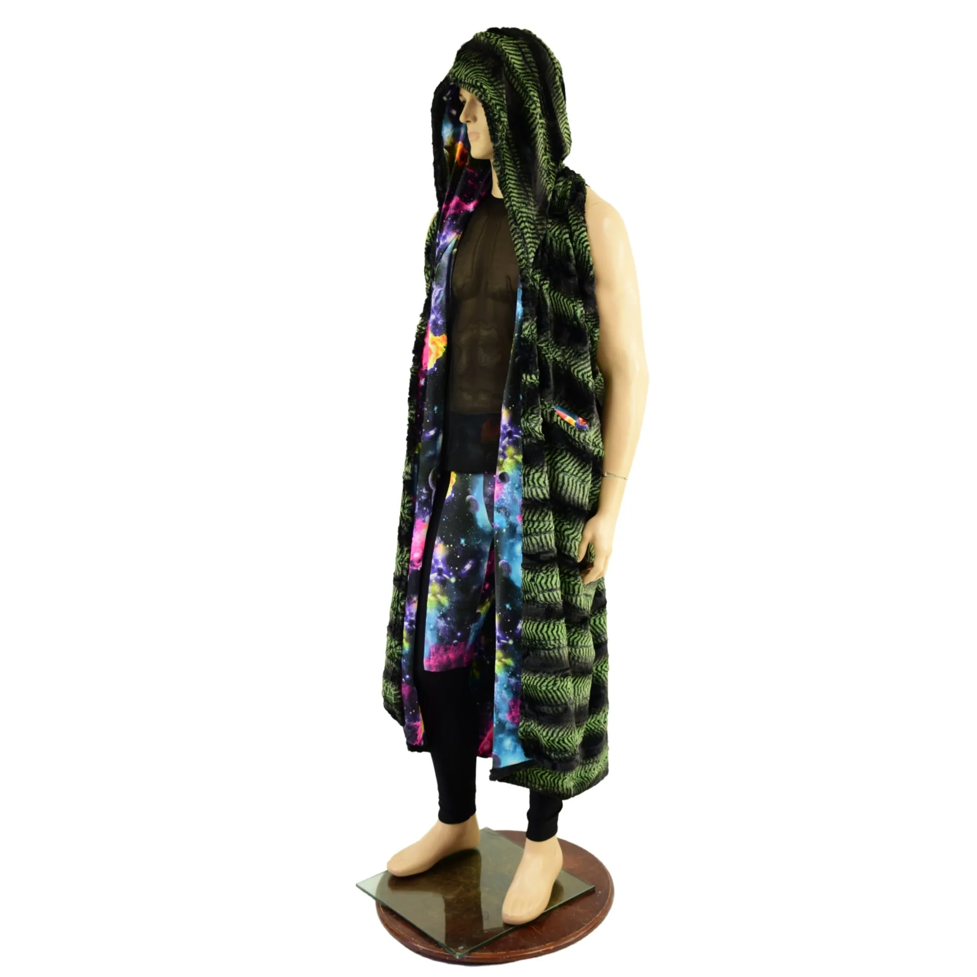 Minky Reversible Hooded Racerback Duster