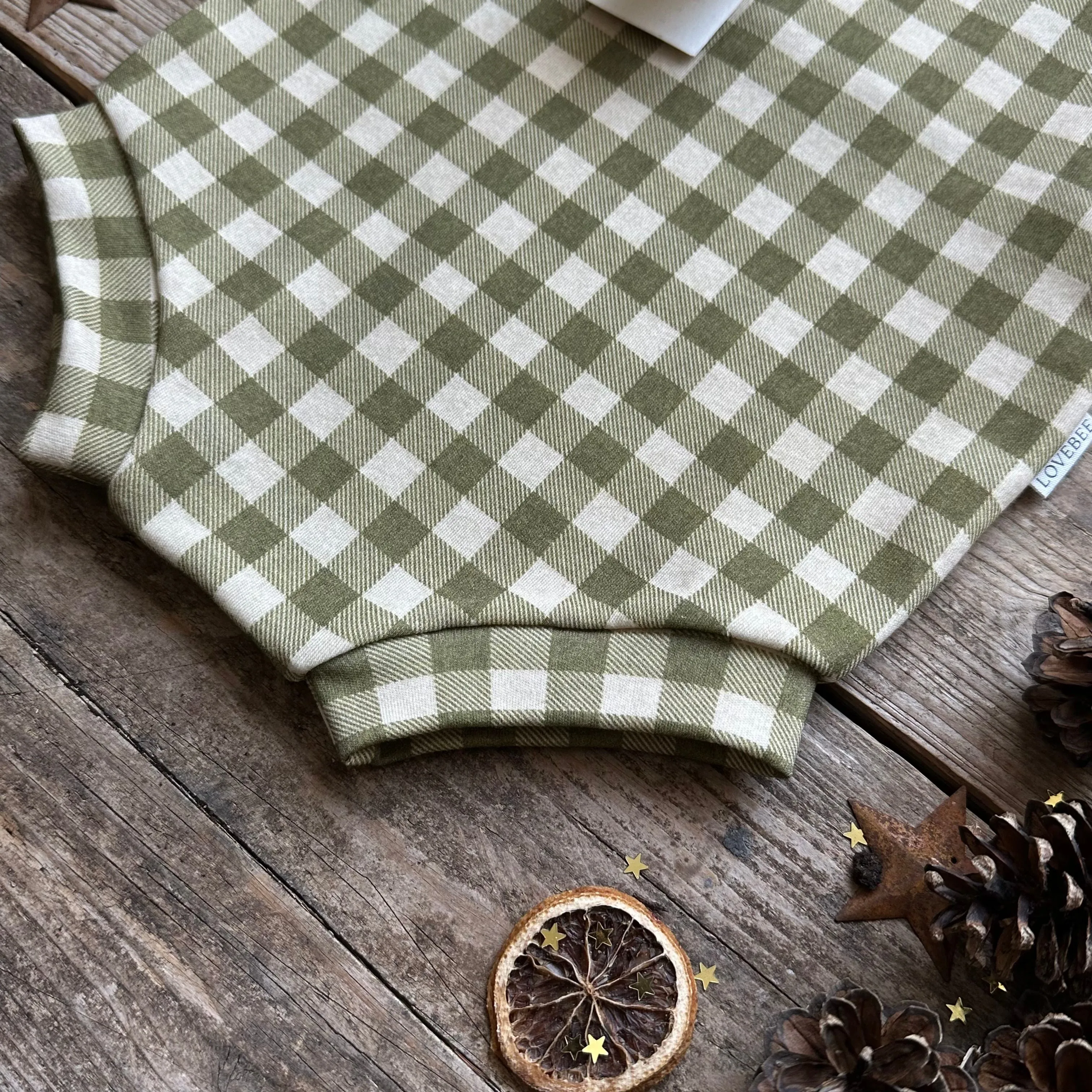 Moss Check Bloomer Romper