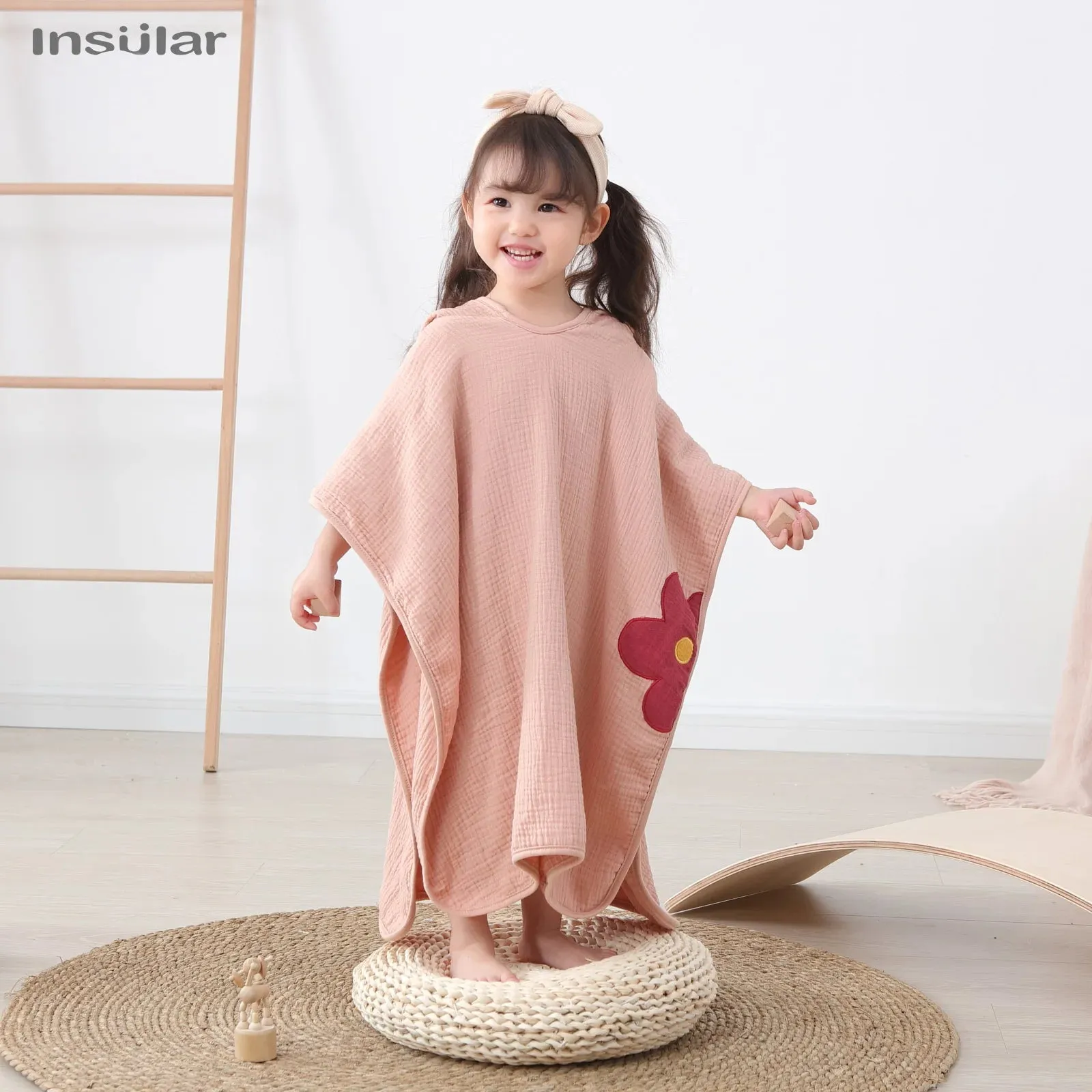 Muslin Baby Hooded Poncho Towel Children's Hooded Bath Towel Soft Kids Beach Bathing Stuff Infant Washcloth