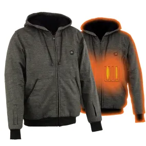 Nexgen Heat MPM1717DUAL Technology Men's “Fiery’’ Heated Hoodie - Grey Sweatshirt Jacket for Winter w/ Battery Pack