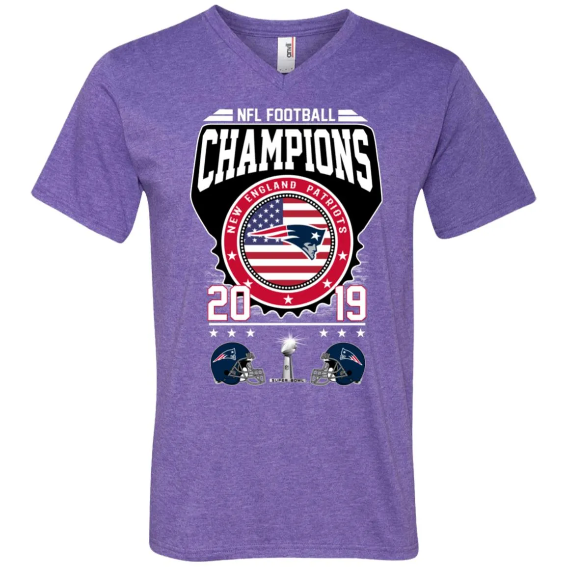 Nfl – Football Champions New England Patriots Super Bowl 2019 Men V-Neck T-Shirt