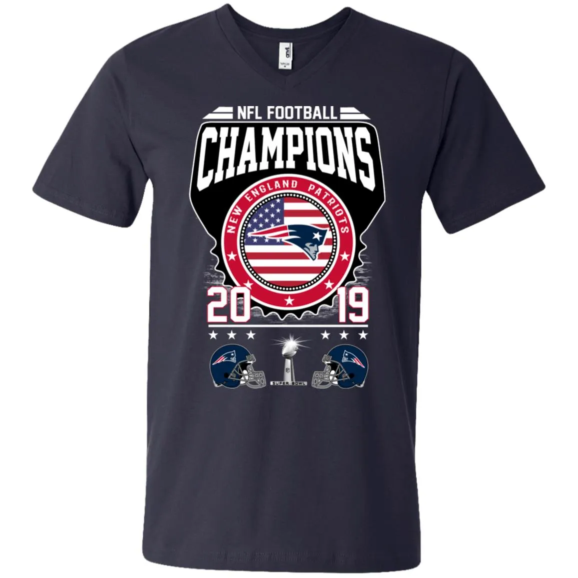 Nfl – Football Champions New England Patriots Super Bowl 2019 Men V-Neck T-Shirt