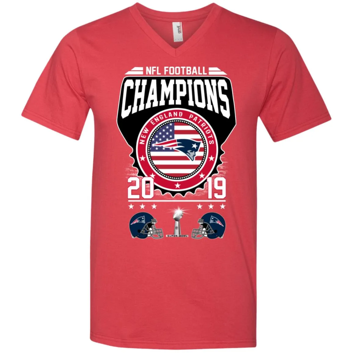 Nfl – Football Champions New England Patriots Super Bowl 2019 Men V-Neck T-Shirt