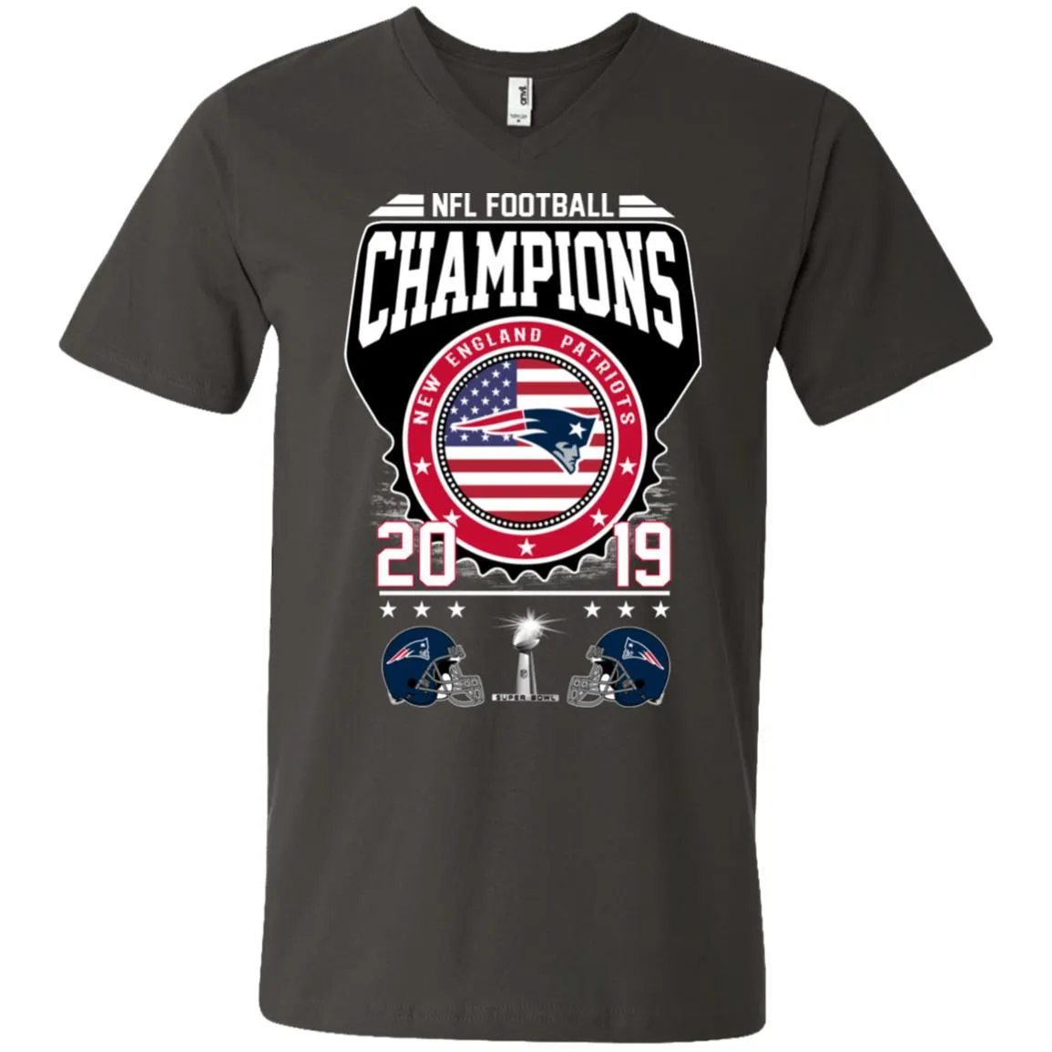 Nfl – Football Champions New England Patriots Super Bowl 2019 Men V-Neck T-Shirt