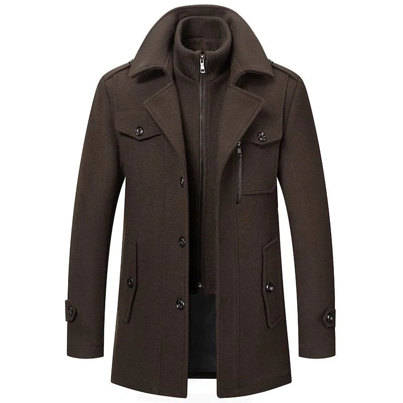 NICO™ | ELEGANT DOUBLE COLLAR ZIPPER BUTTON COAT FOR MEN