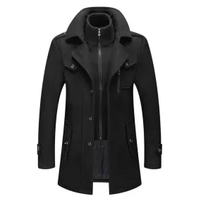 NICO™ | ELEGANT DOUBLE COLLAR ZIPPER BUTTON COAT FOR MEN