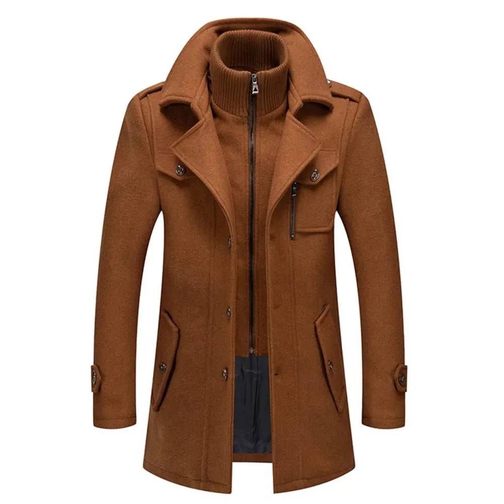 NICO™ | ELEGANT DOUBLE COLLAR ZIPPER BUTTON COAT FOR MEN