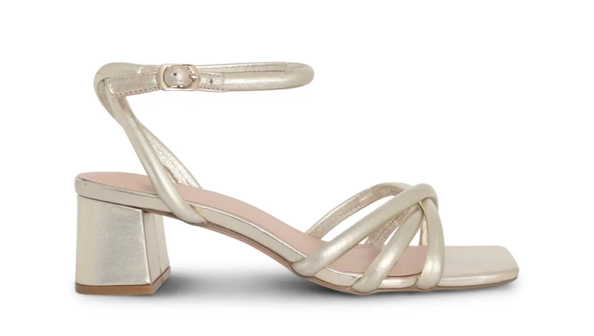 Nude Footwear Axelle Gold 5cm Short Heel