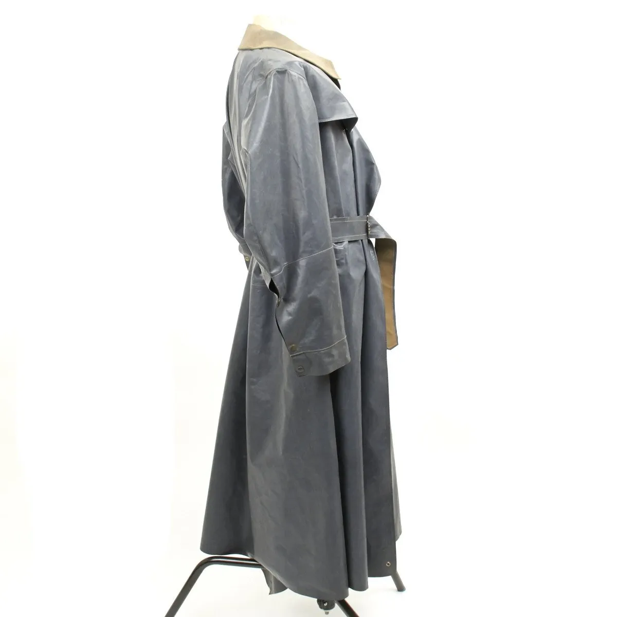 Original German WWII Kradmantel Rubberized Waterproof Motorcycle Greatcoat by Marquardt of Heilbronn - XL Size