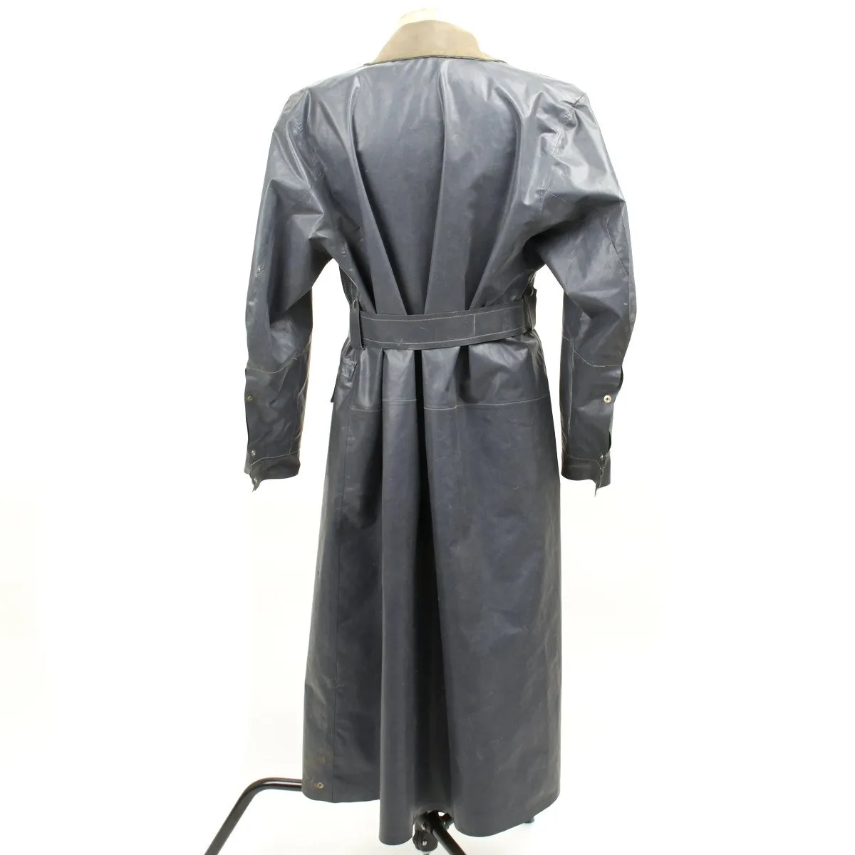 Original German WWII Kradmantel Rubberized Waterproof Motorcycle Greatcoat by Marquardt of Heilbronn - XL Size