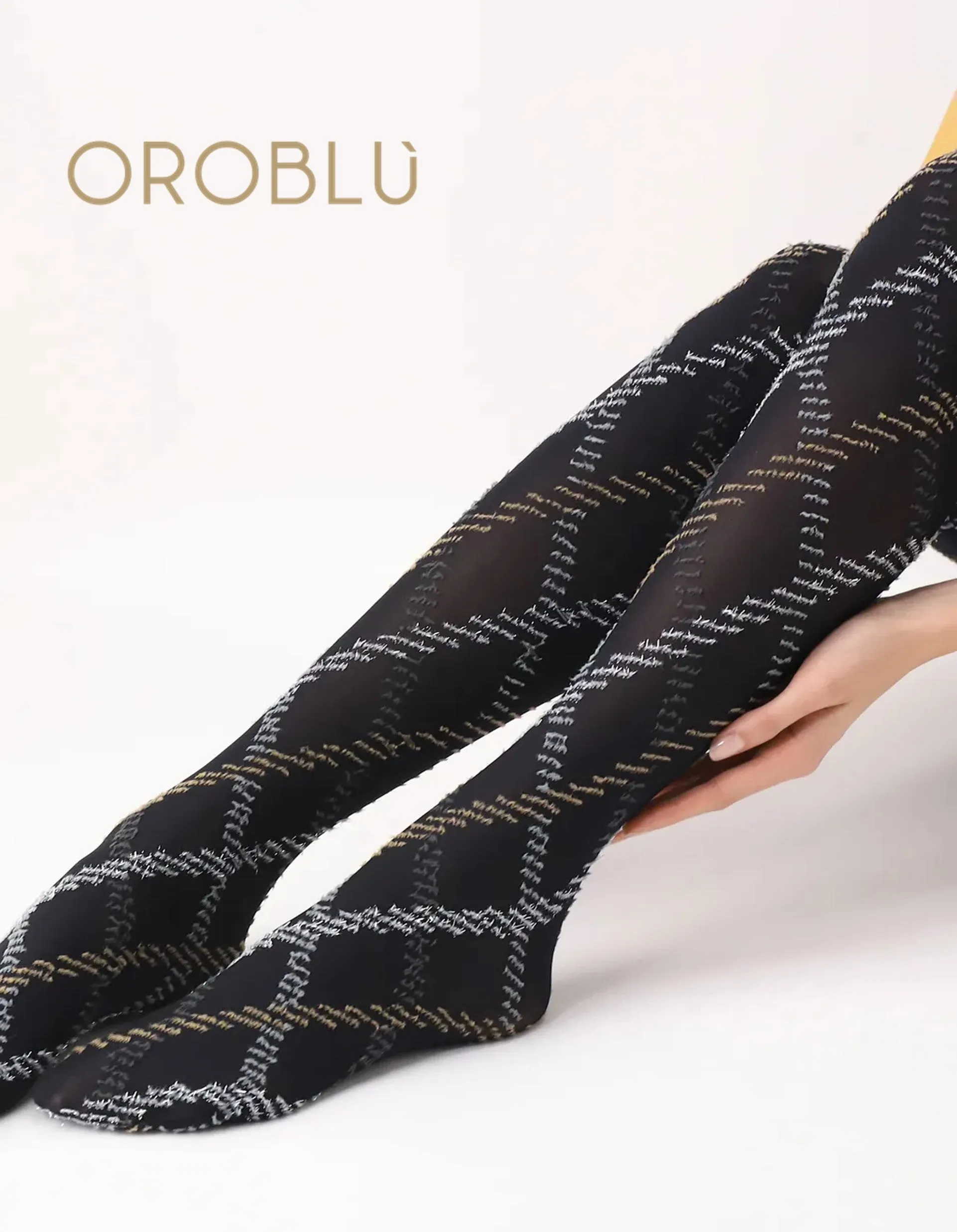 Oroblu Fur Tartan Tight Black/Grey