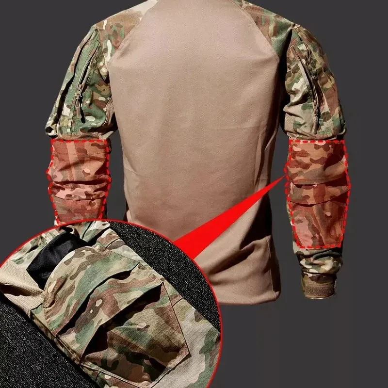 Outdoor Tactical Sets Men Wear-resistant Hunting Uniform Sweatshirt Multi-pocket Cargo Pant 2 Pcs Suits Waterproof Combat Set