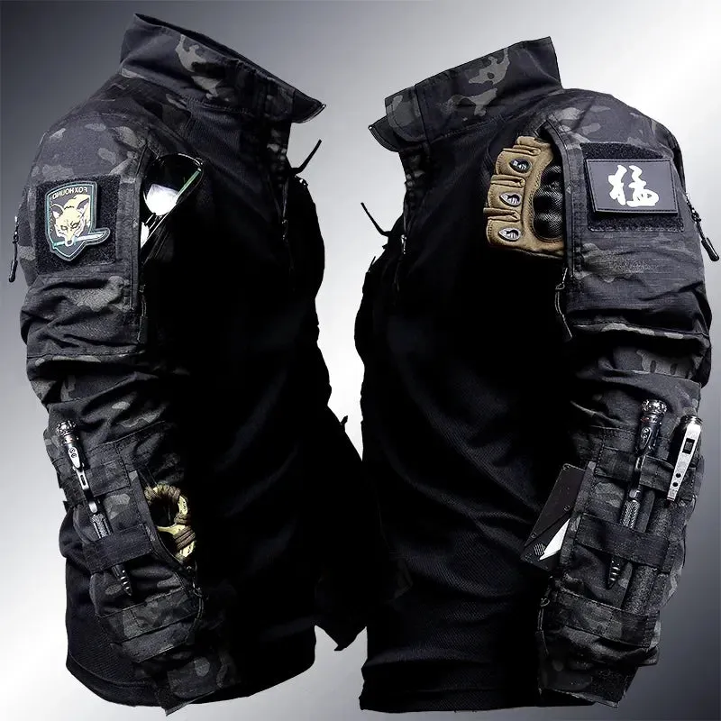 Outdoor Tactical Sets Men Wear-resistant Hunting Uniform Sweatshirt Multi-pocket Cargo Pant 2 Pcs Suits Waterproof Combat Set