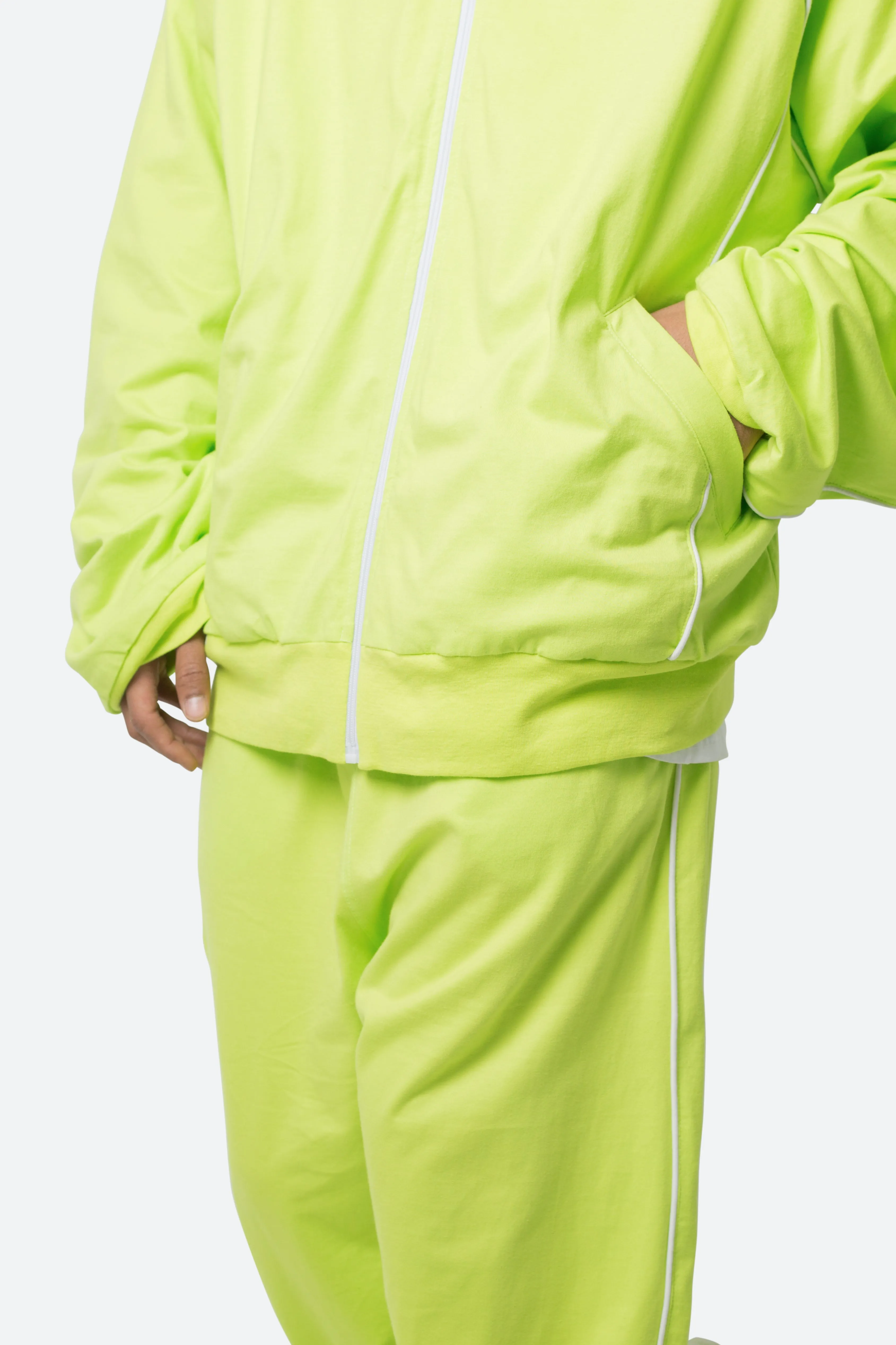 Oversized Jersey Track Jacket - Acid Lime