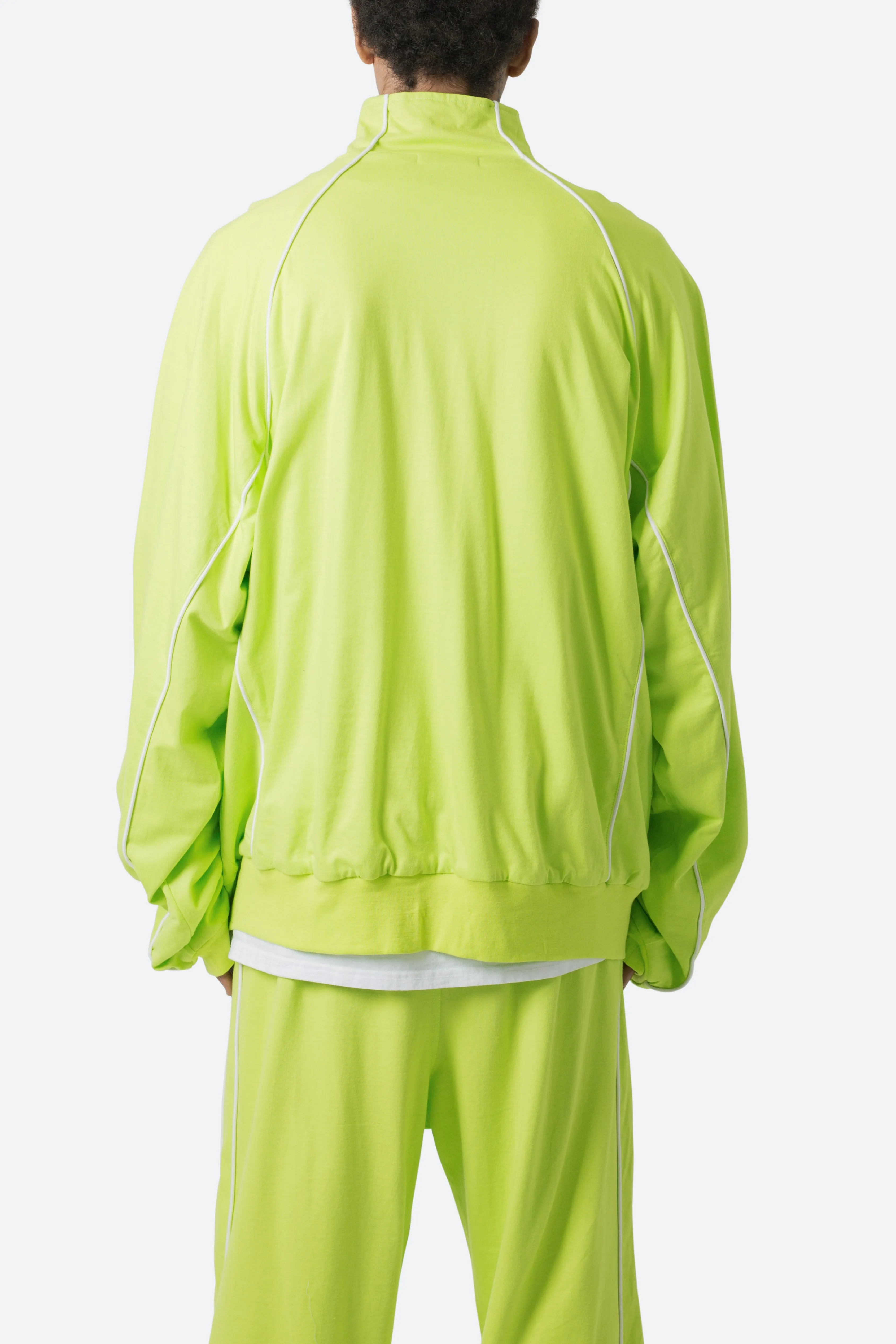 Oversized Jersey Track Jacket - Acid Lime