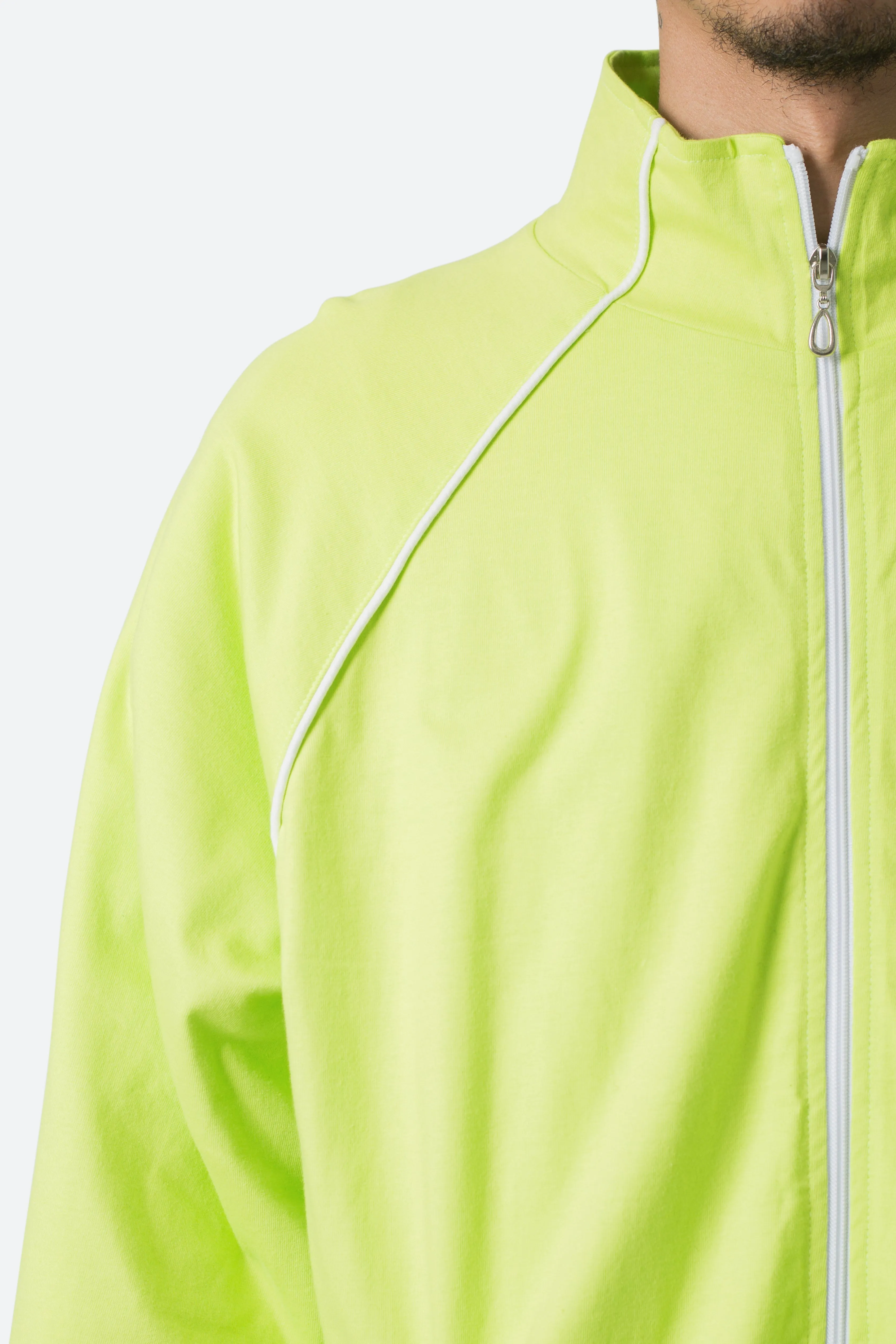 Oversized Jersey Track Jacket - Acid Lime