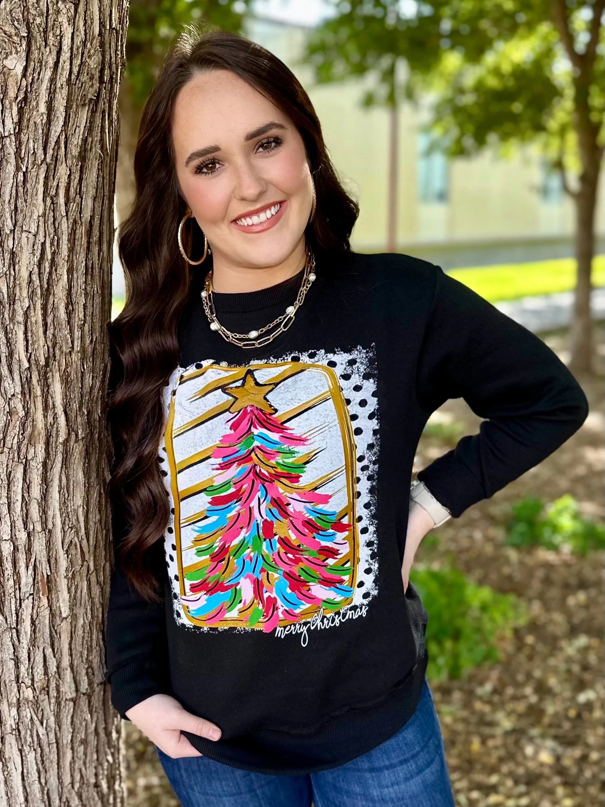 Paintbrush Christmas Tree Sweatshirt by Texas True Threads