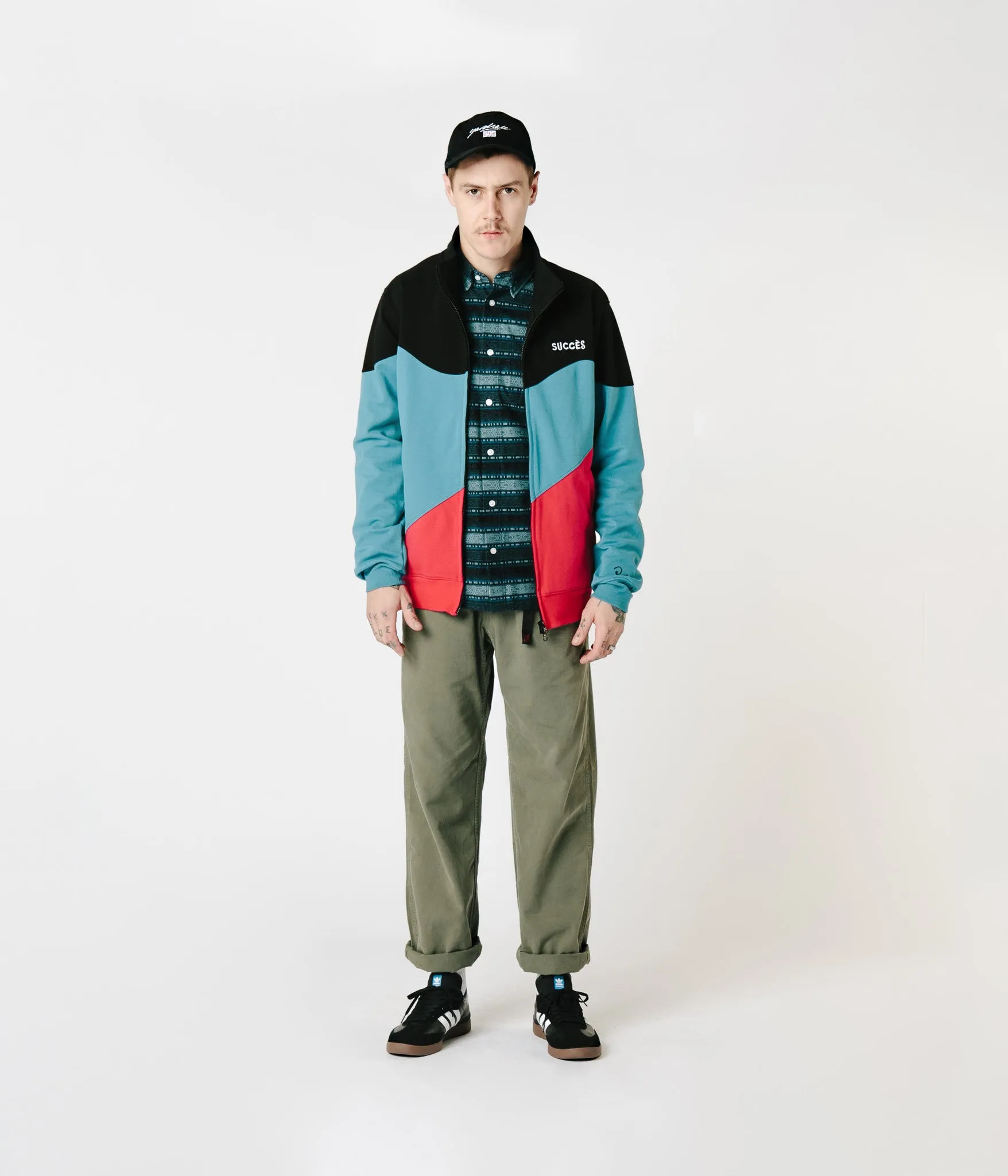 Parra Succes Track Jacket - Black / Blue / Red