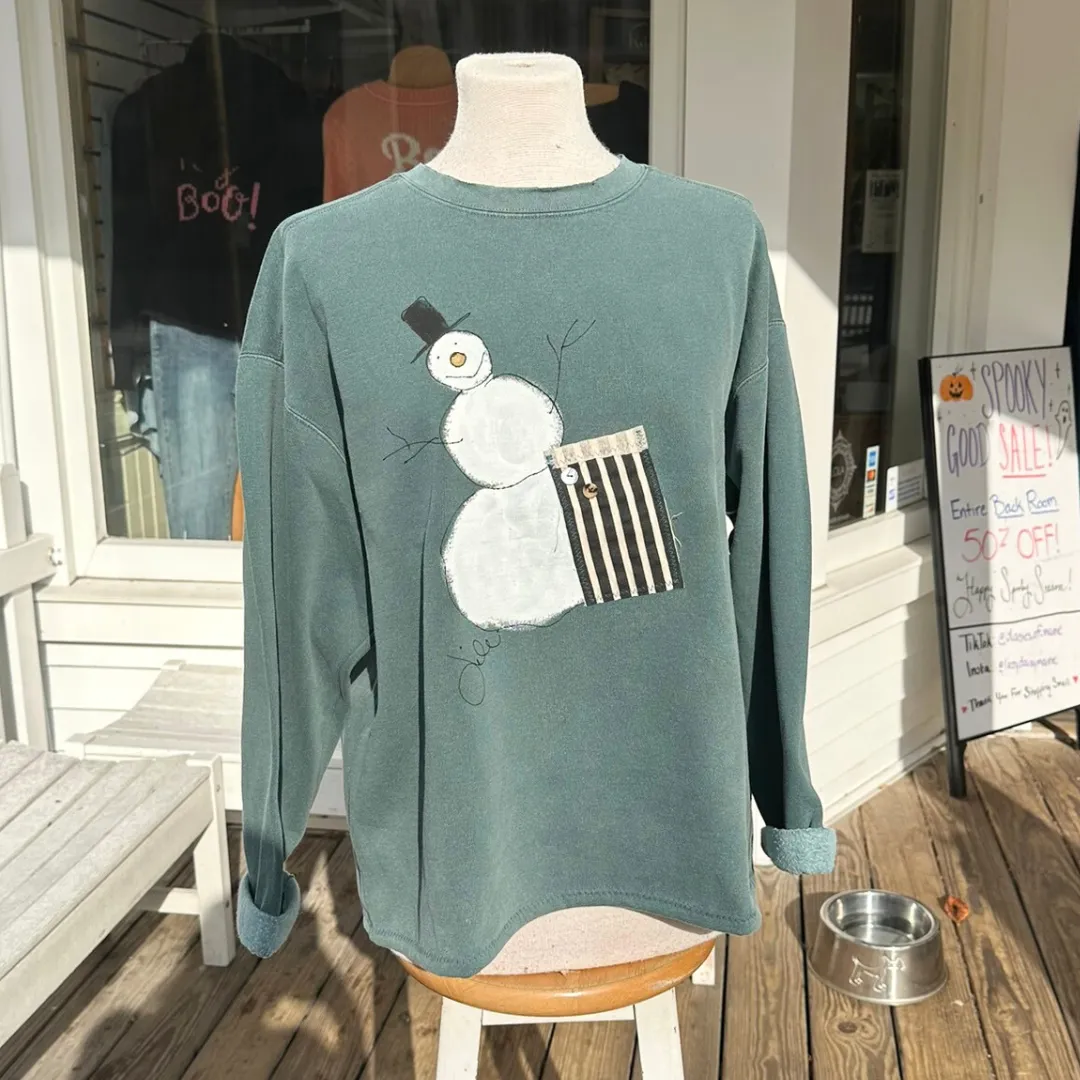 Patch Pocket Snowman Pullover