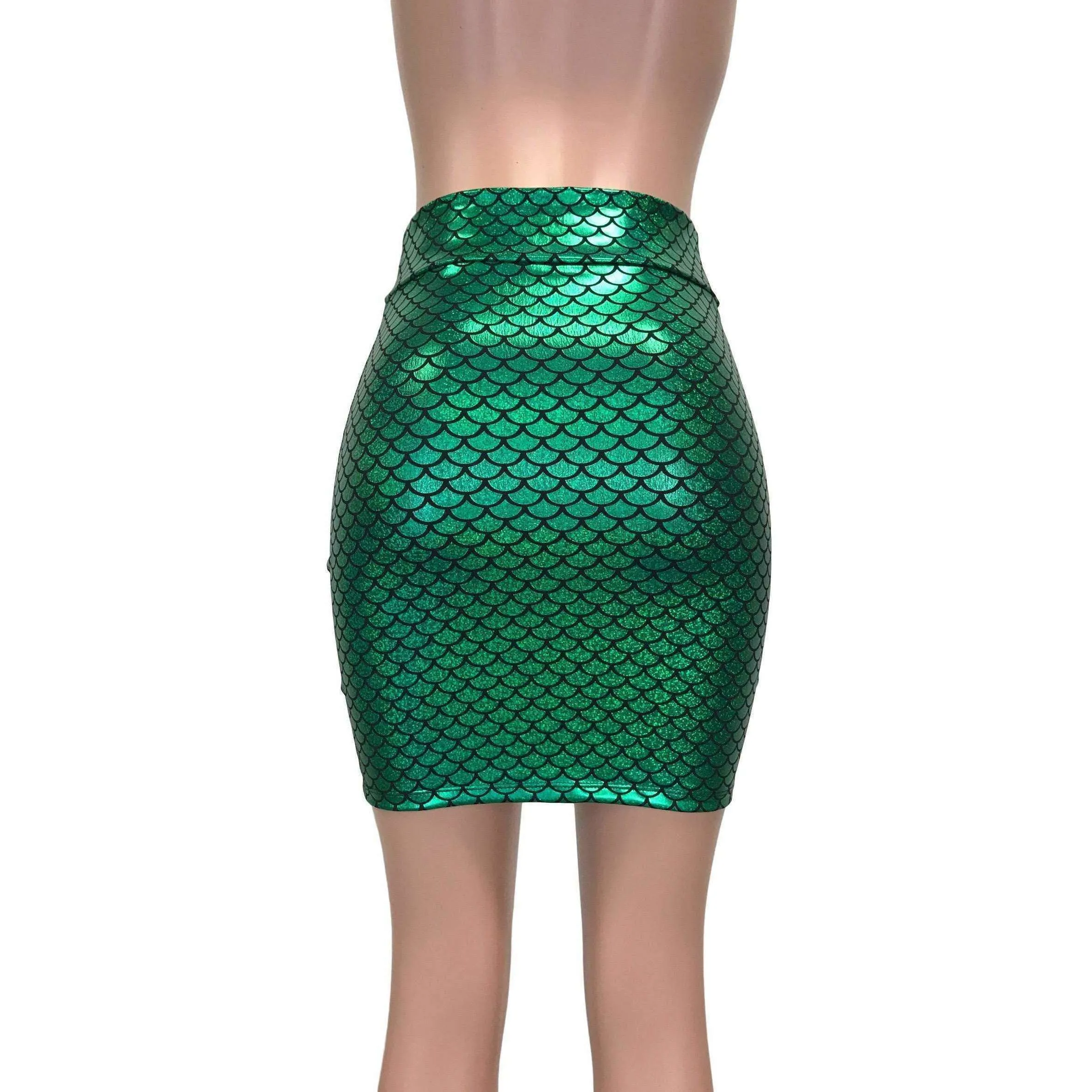 Pencil Skirt - Green Mermaid Scales