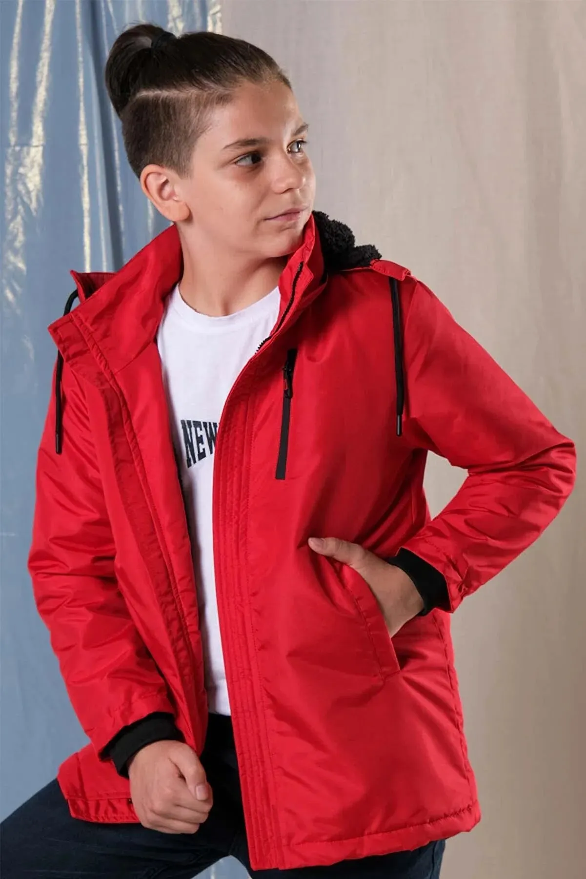 Pina Kids Boy's Red Thick Long Coat