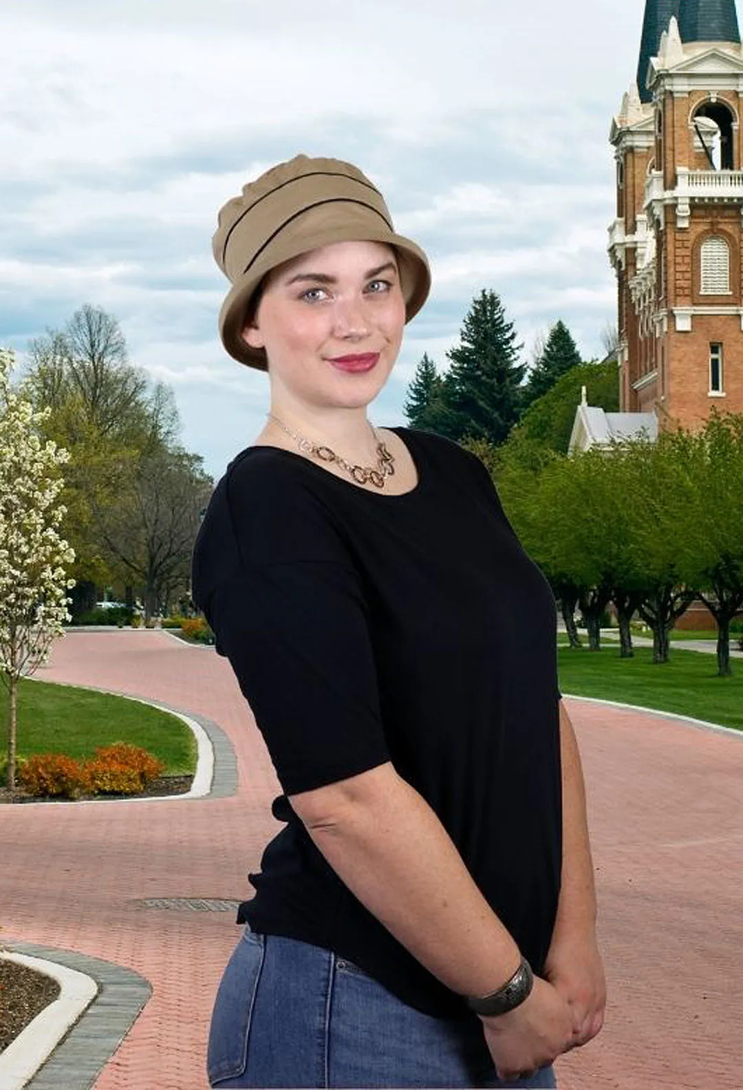 Pippin Cotton Cloche Hat Chemo Headwear for Women 50  UPF Sun Protection