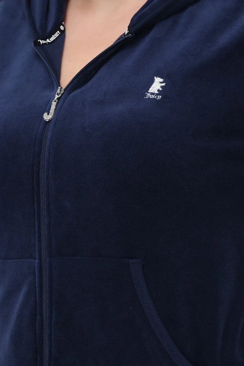 Plus-Size Scottie Cotton Velour Hoodie