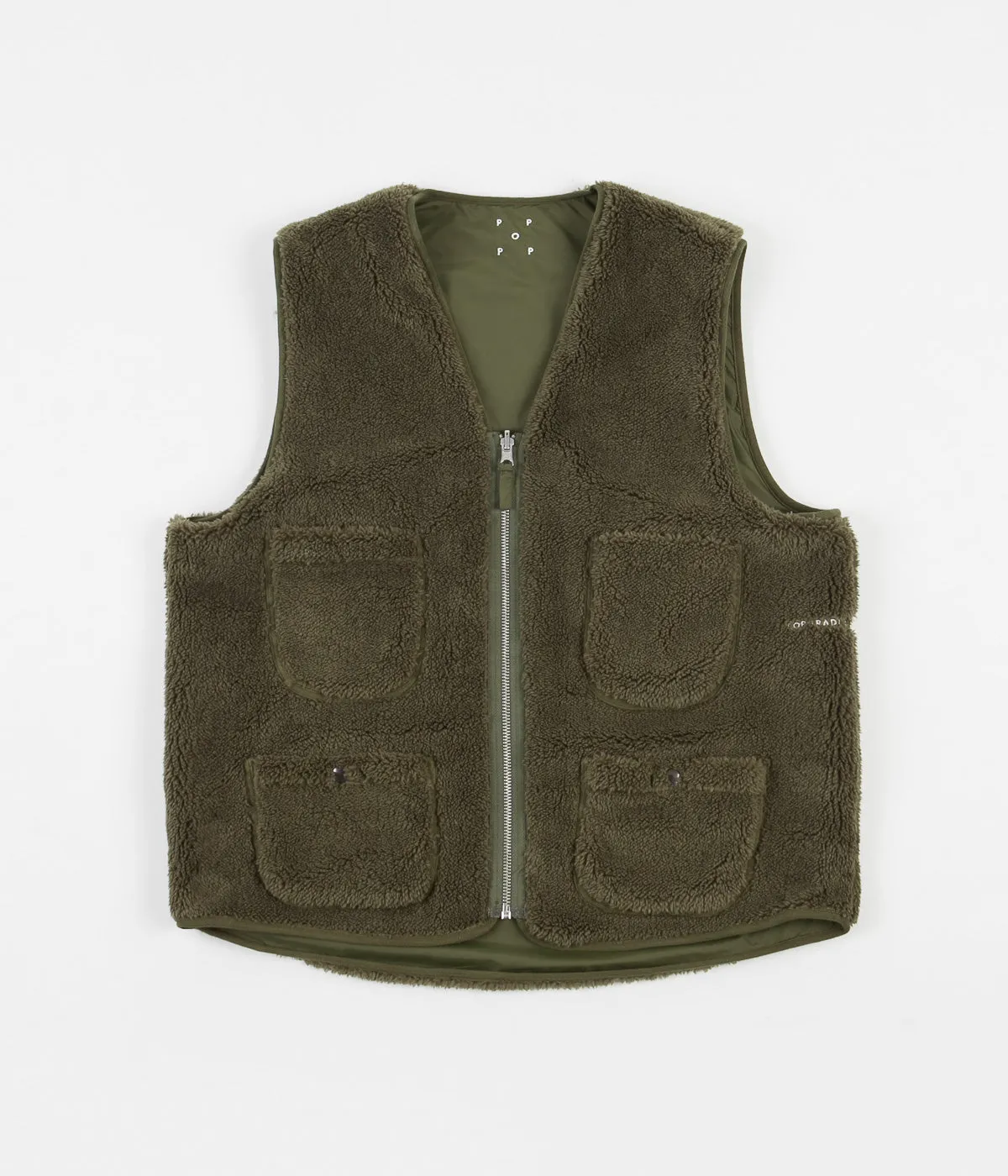 Pop Trading Company Harold Reversible Vest - Hunting Green