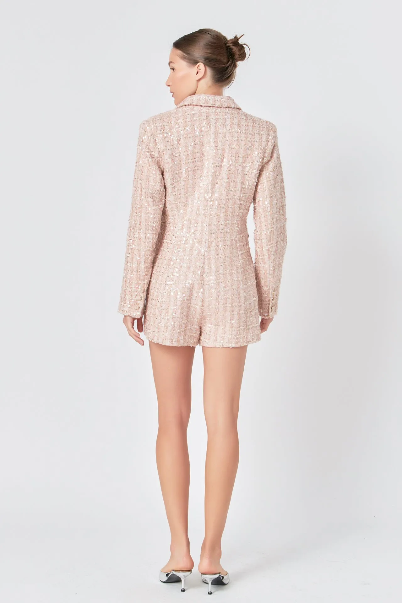 Premium Sequins Tweed Romper