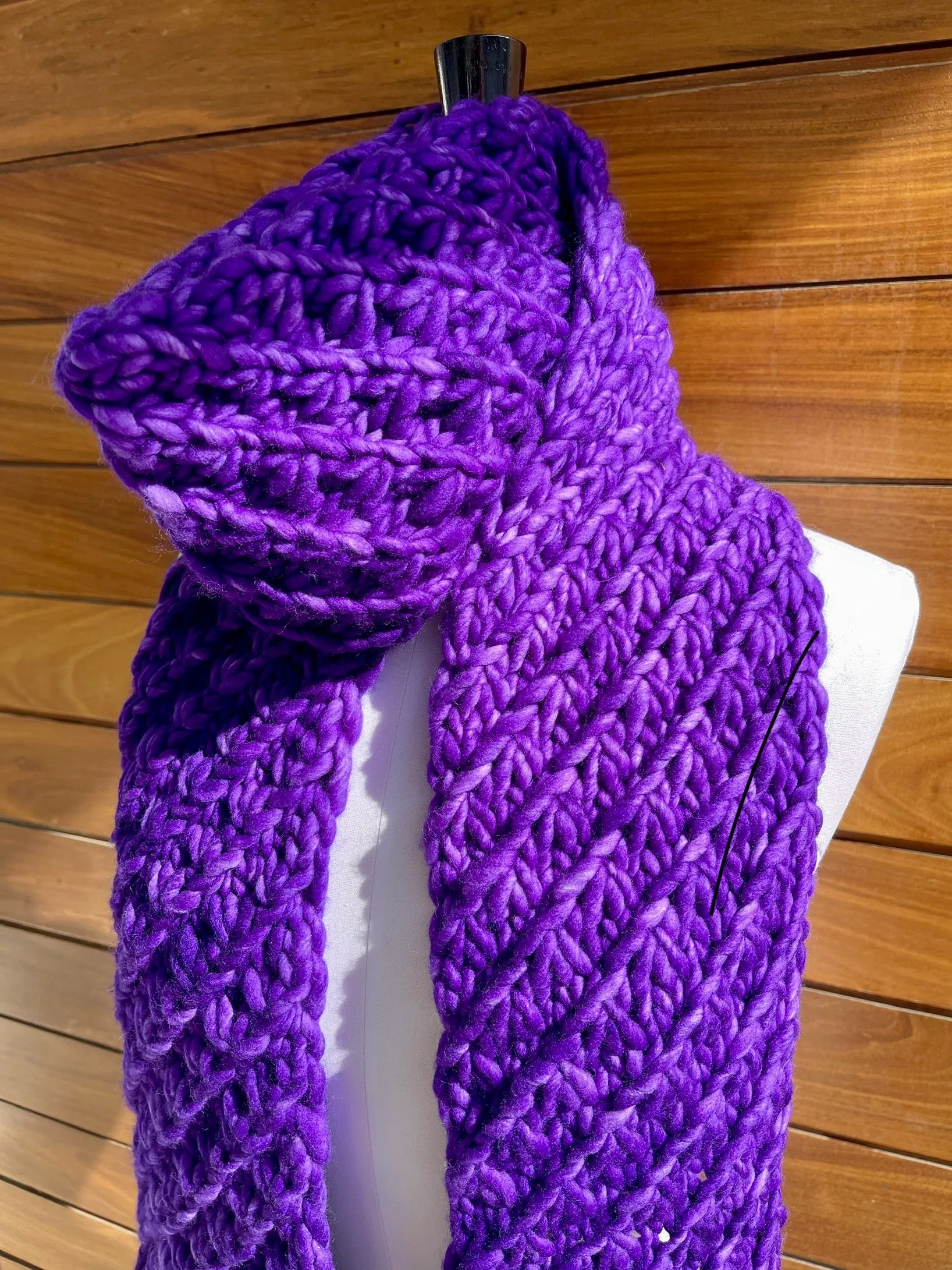 Purple Luxury Merino Wool Knit Scarf