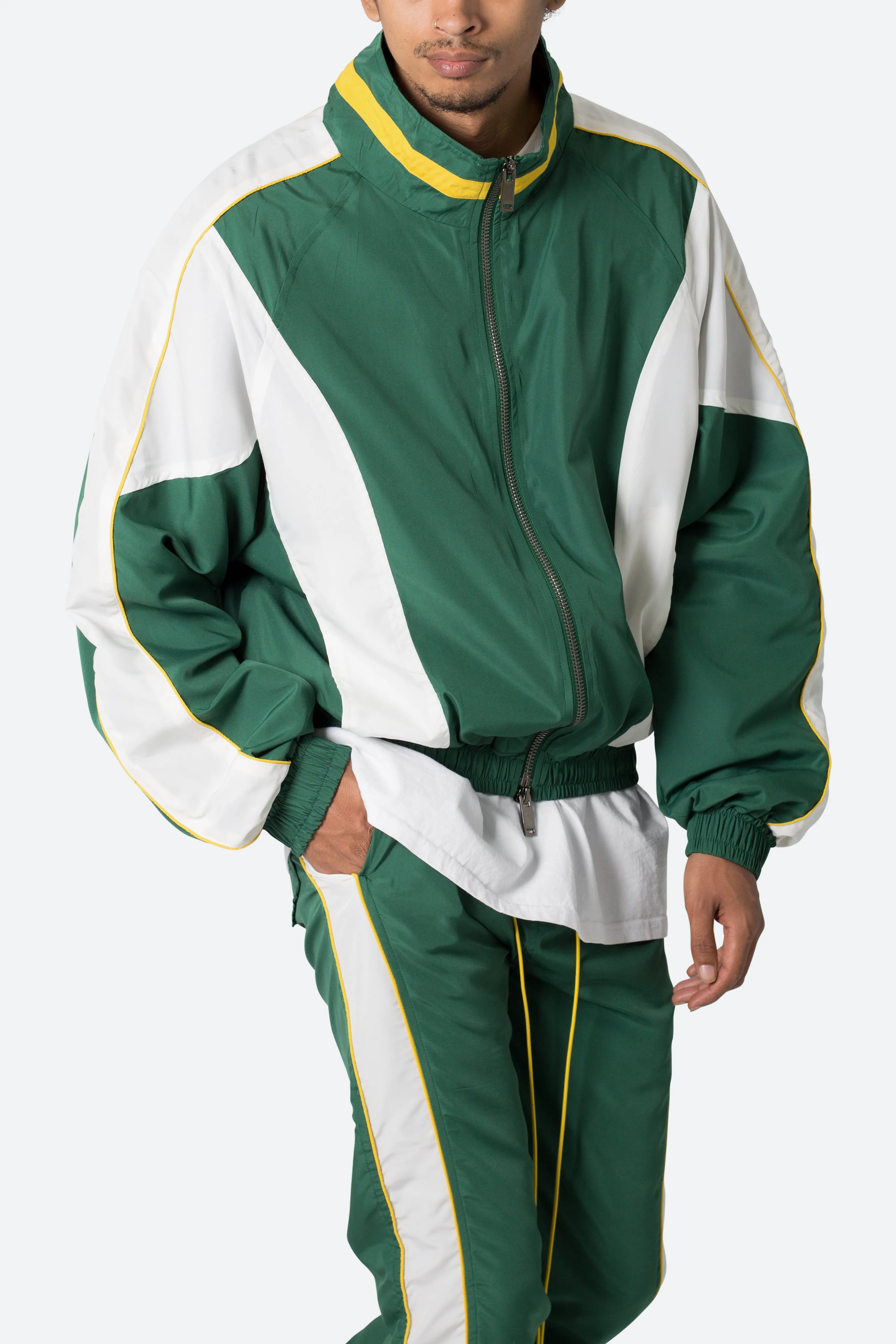 Race Track Jacket - Green/White