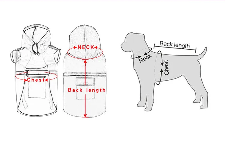 Raincoat, waterproof, snowproof, night reflective pet clothing