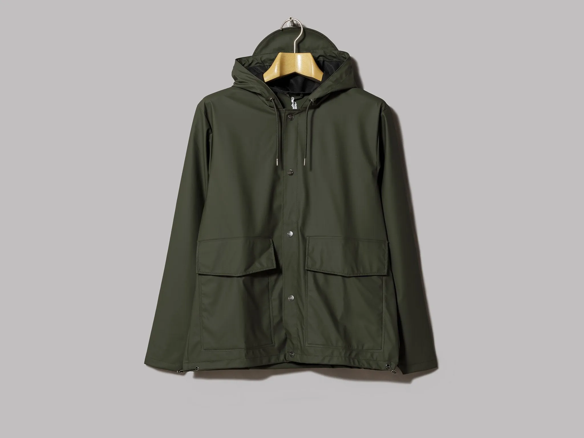 Rains Short Hooded Coat (Green)