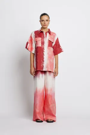 Rosewood Tie Dye Utility Shirt - Rosewood tie dye