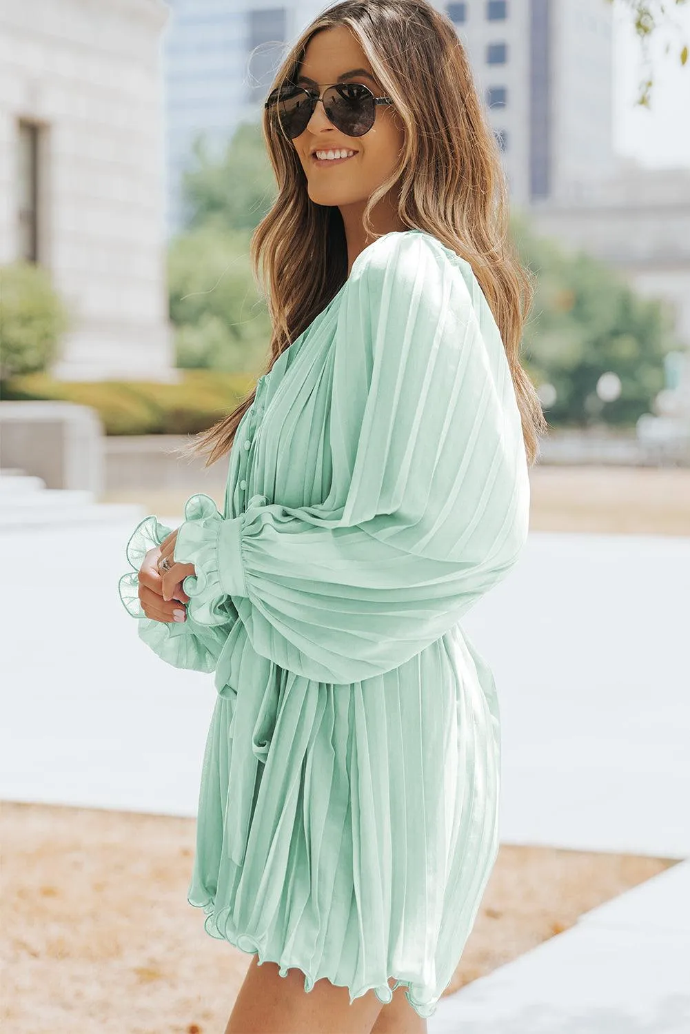 Ruffled Pleated Pastels Romper