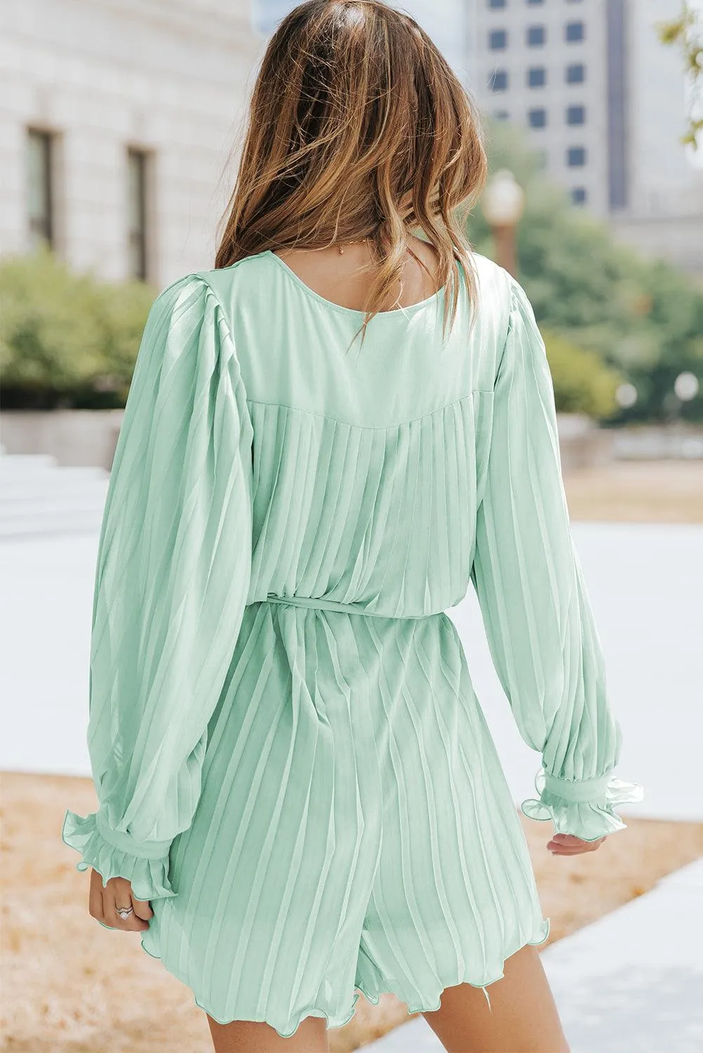 Ruffled Pleated Pastels Romper