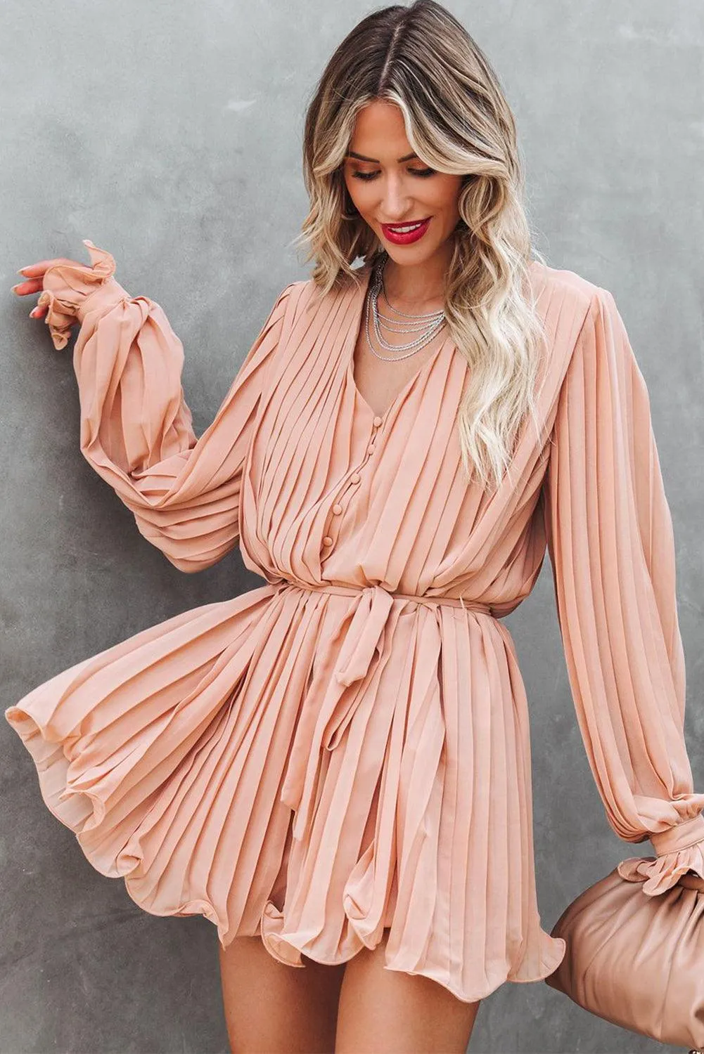 Ruffled Pleated Pastels Romper