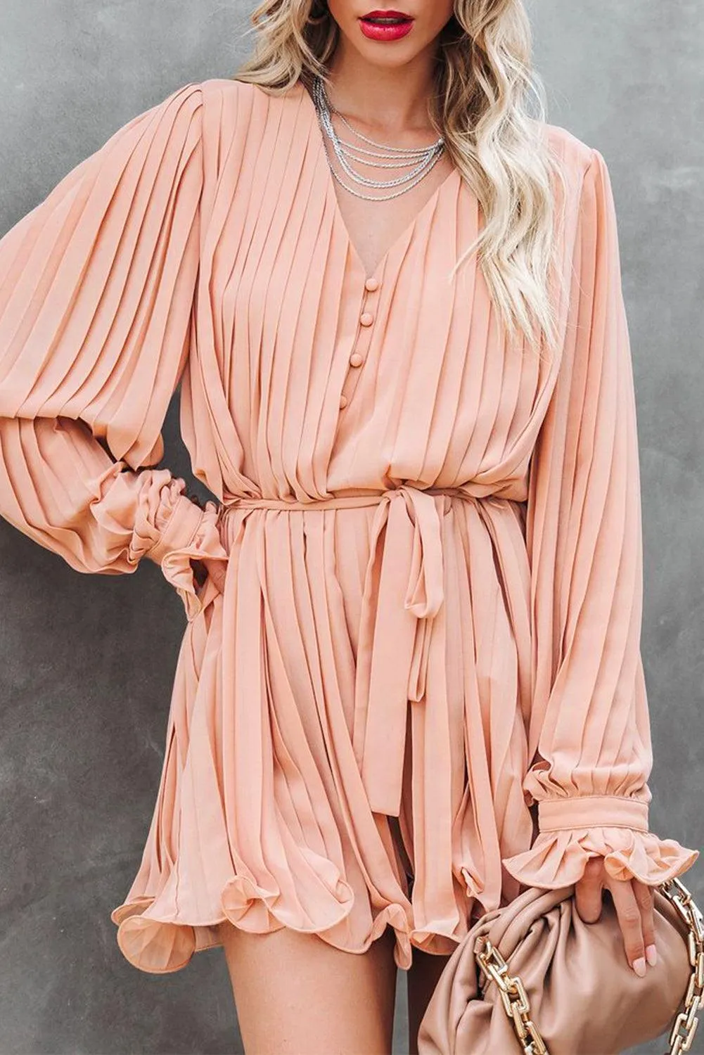 Ruffled Pleated Pastels Romper