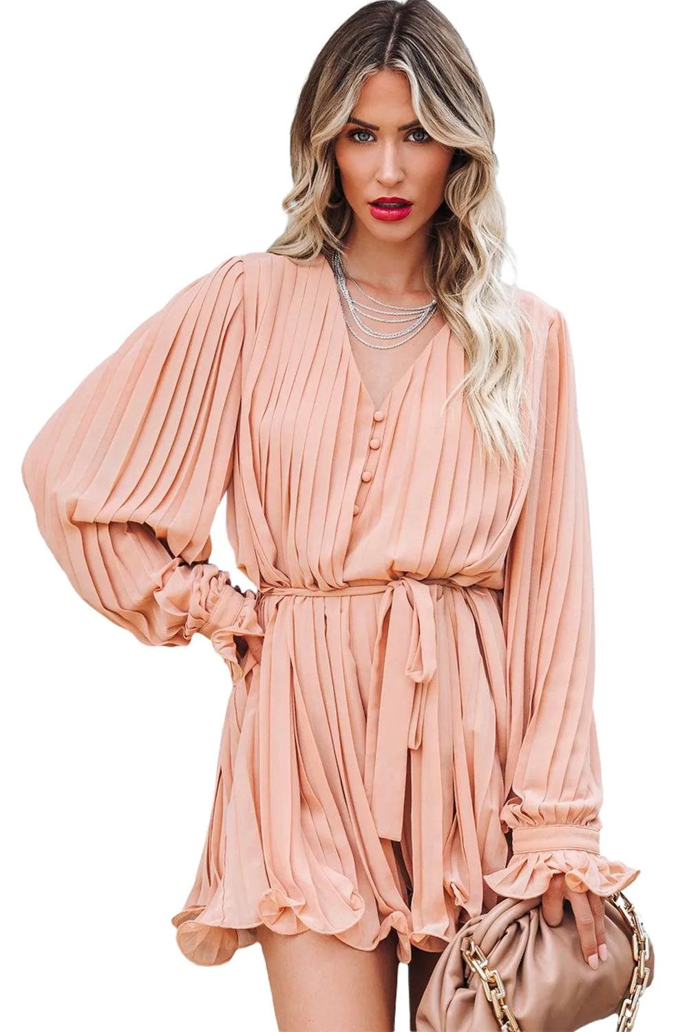 Ruffled Pleated Pastels Romper