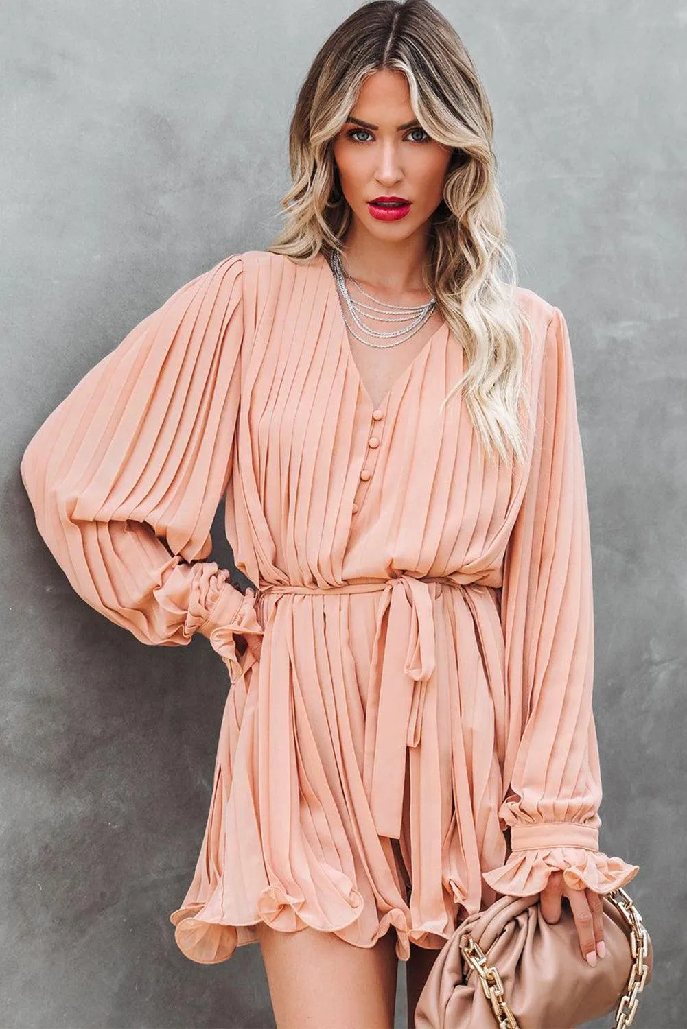 Ruffled Pleated Pastels Romper