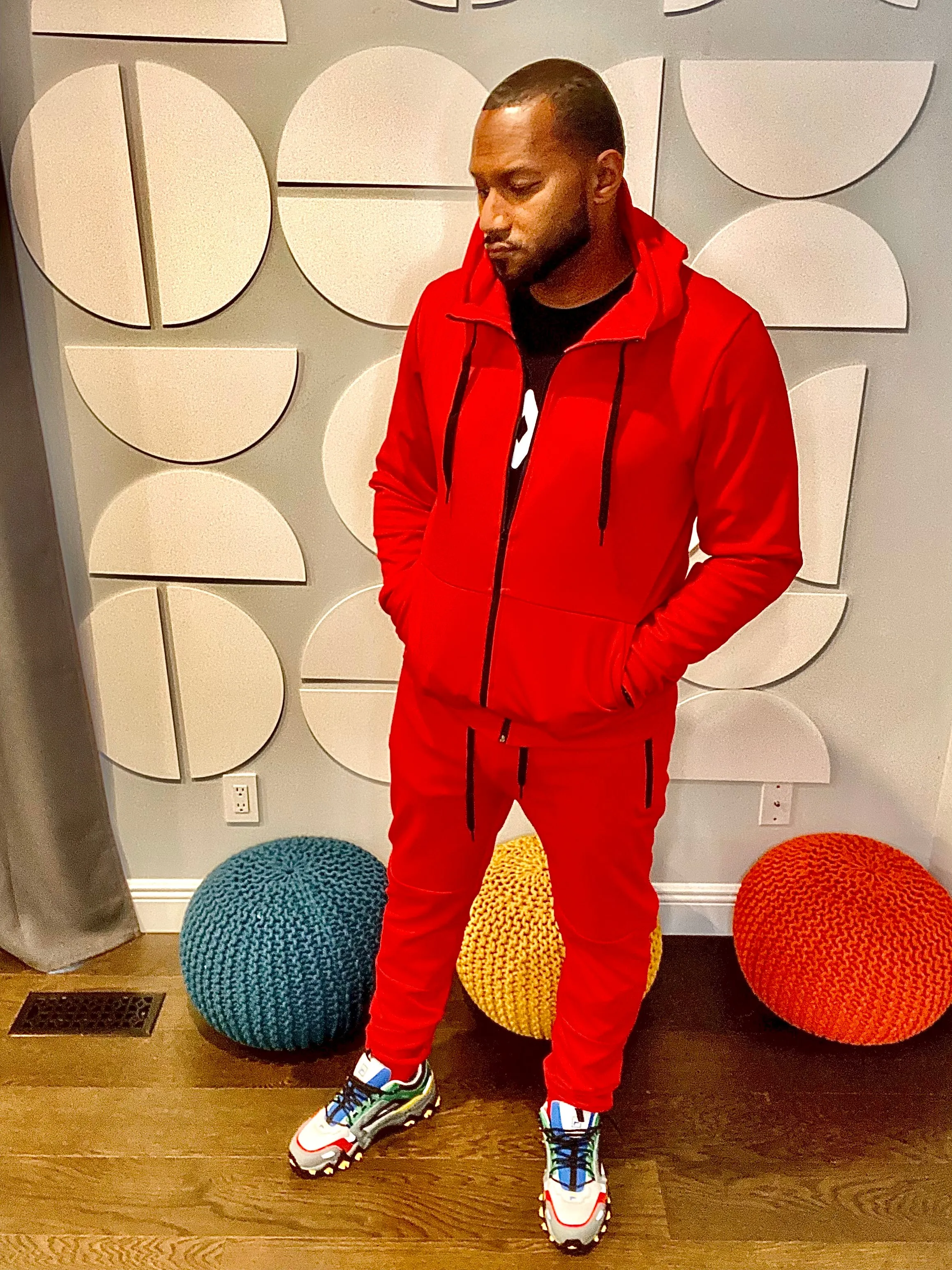 “Run It Back” Red Track Suit