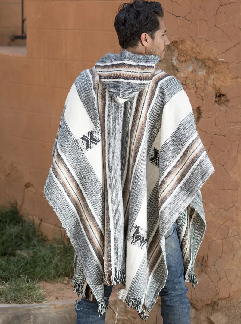 Rustic Alpaca Poncho for Men