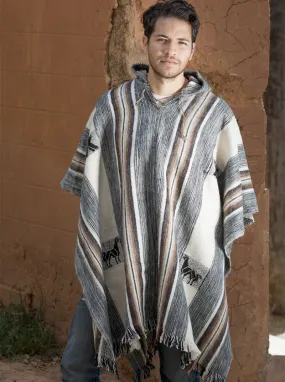 Rustic Alpaca Poncho for Men