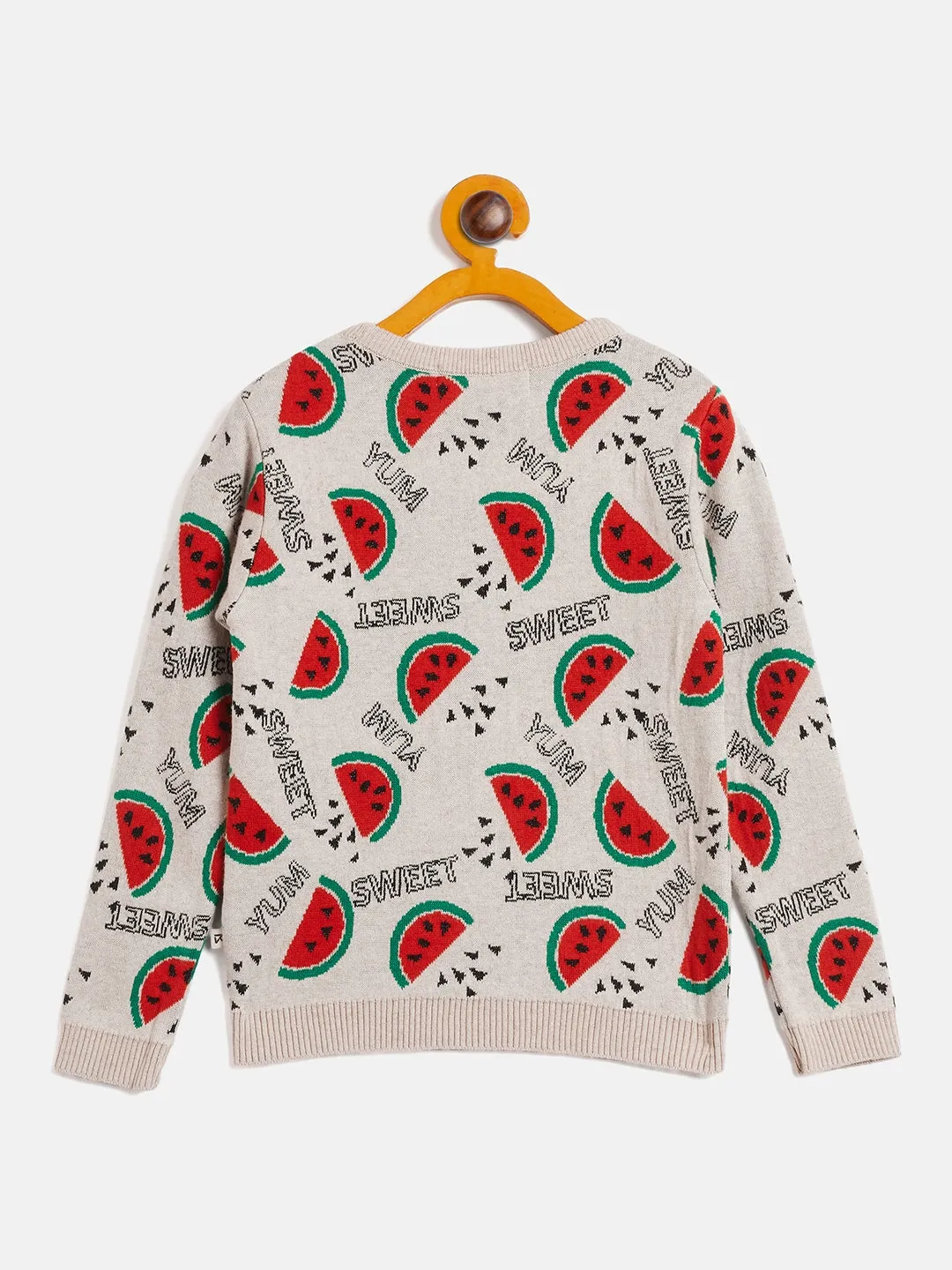 RVK Girls Conversational Printed Cotton Pullover