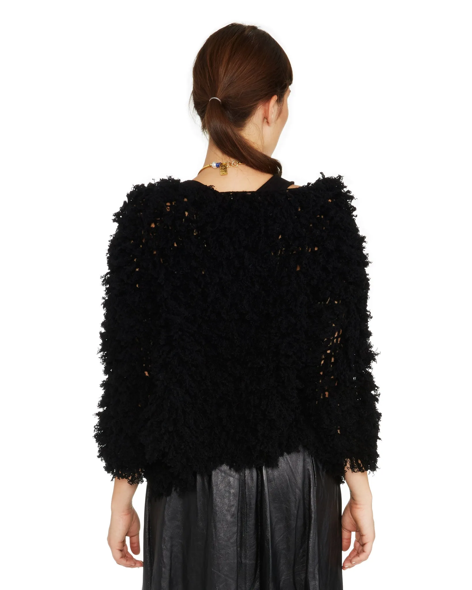 Ryan Roche | Cashmere Fringe Open-Front Cardigan