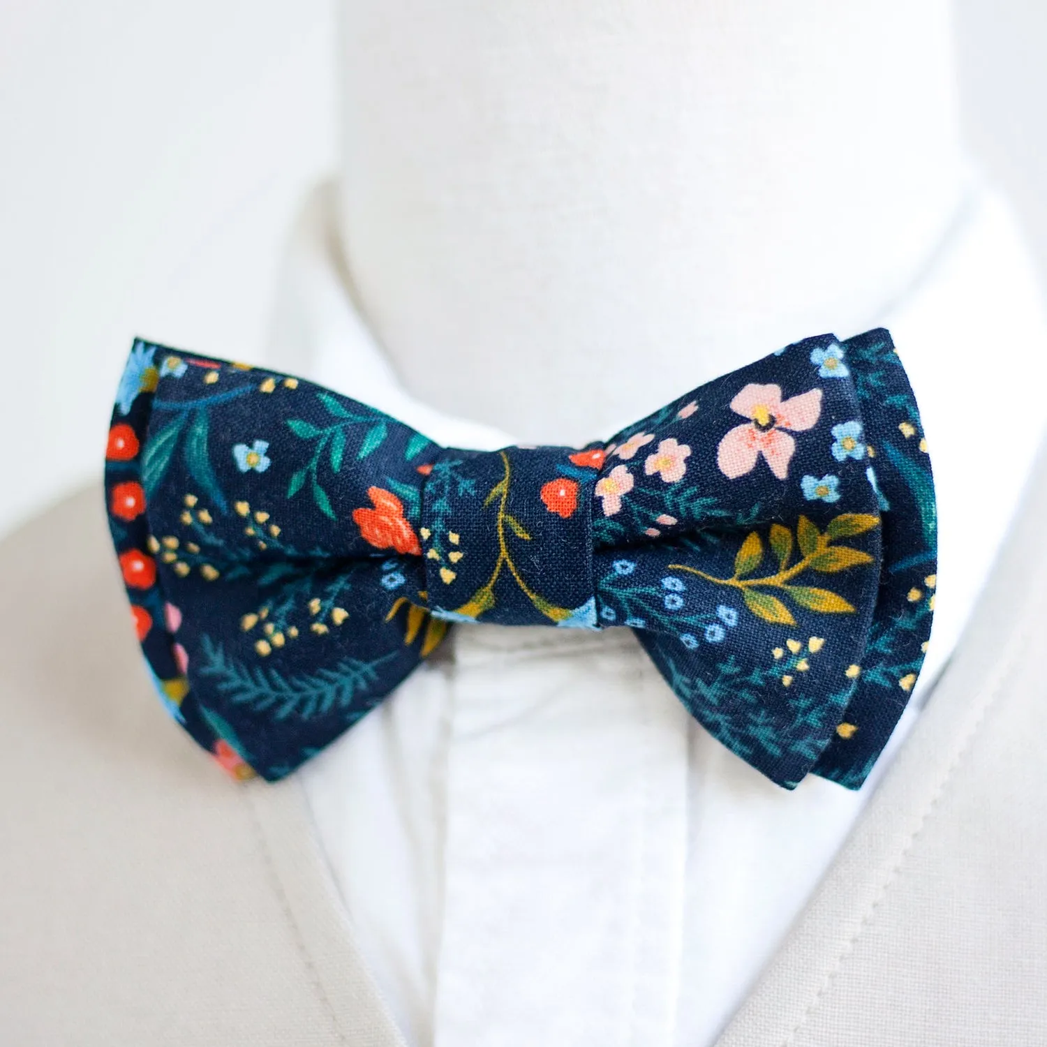 Sailor Bow Clip Or Headband / Navy Metallic Floral