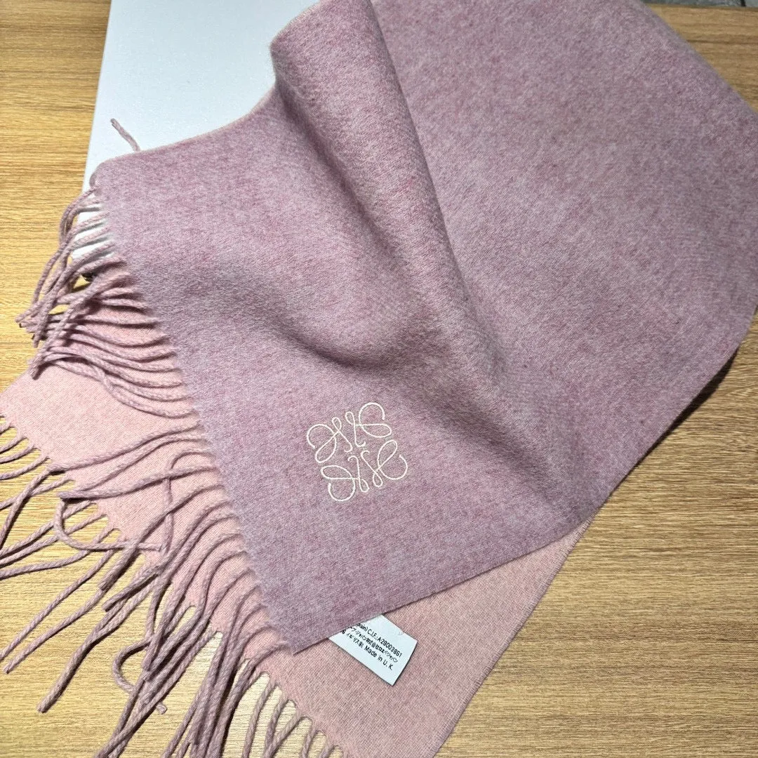 SCARF 180 CM IN CREPE PINK AND LIGHT PINK WOOL AND CASHMERE 411841