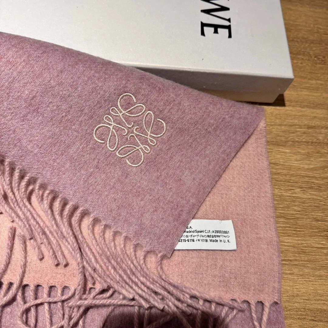 SCARF 180 CM IN CREPE PINK AND LIGHT PINK WOOL AND CASHMERE 411841