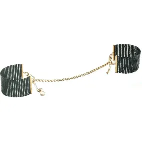 Secret Kisses Metallic Black Mesh Cuffs